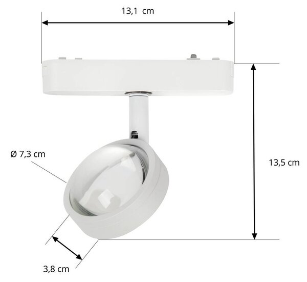 Lindby LED-es reflektor 48 V Lumaro, fehér, Ø 7,3 cm, alumínium,, dimmelhető, Fehér / opál, Nappali / Étkező, Alumínium, Modern