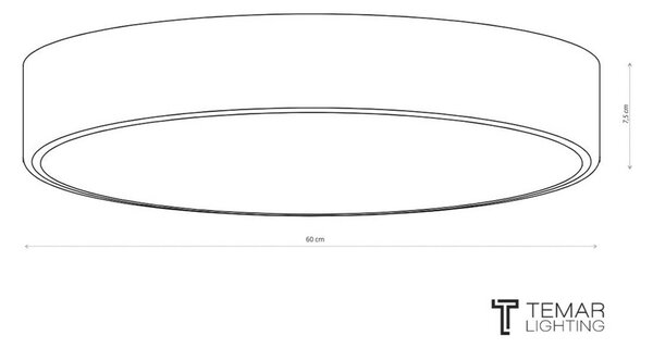TEMAR LIGHTING Cleo 600 mennyezeti lámpa, fekete, érzékelő, IP20, Ø 60 cm, fém, Fekete, Nappali / Étkező, fém, Modern