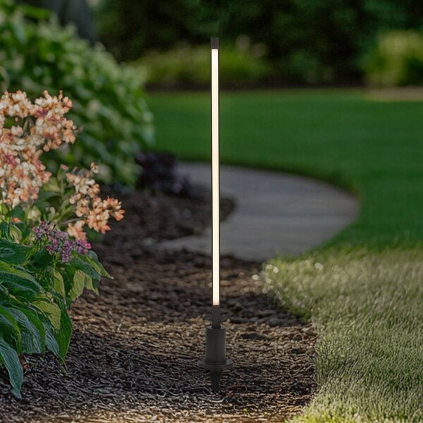 Lindby LED ösvény világítás Neano, 80 cm, fekete, fém, IP65, Fekete, Alumínium, Modern
