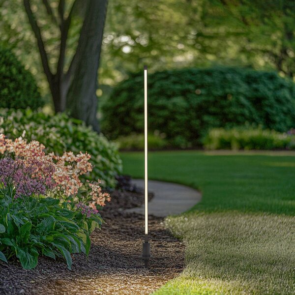 Lindby LED ösvény világítás Neano, 120 cm, fekete, fém, IP65, Fekete, Alumínium, Modern