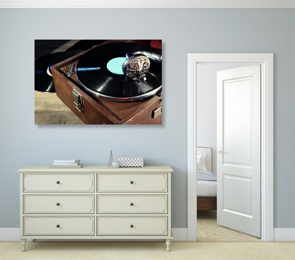 Kép garmofon lemezzel