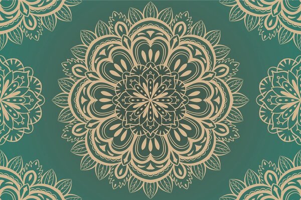Tapéta Mandala türkizkék háttéren