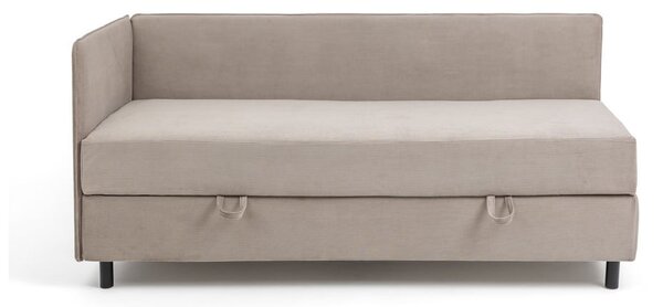 Szürkésbarna kárpitozott ágyneműtartós egyszemélyes ágy matraccal 90x200 cm Avela – Bonami Selection