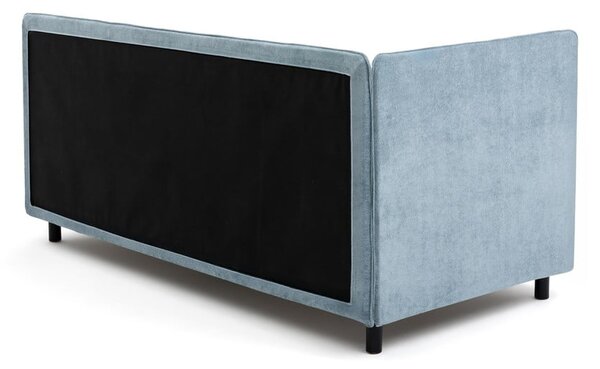 Kék kárpitozott ágyneműtartós egyszemélyes ágy matraccal 120x200 cm Avela – Bonami Selection