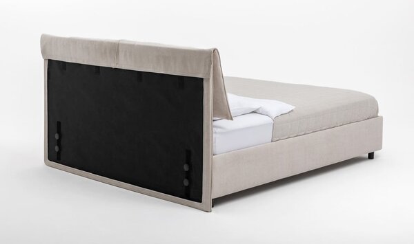 Bézs kárpitozott ágyneműtartós franciaágy ágyráccsal 180x200 cm Myra Pillow – Bonami Selection