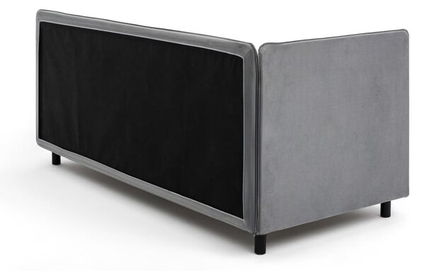 Szürke kárpitozott ágyneműtartós egyszemélyes ágy matraccal 120x200 cm Avela – Bonami Selection