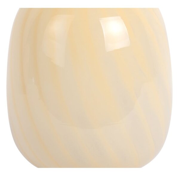 Világossárga asztali lámpa üveg búrával (magasság 20 cm) Summer Globe – Leitmotiv
