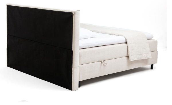 Bézs ágyneműtartós boxspring ágy 160x200 cm Elva Bold Line – Bonami Selection