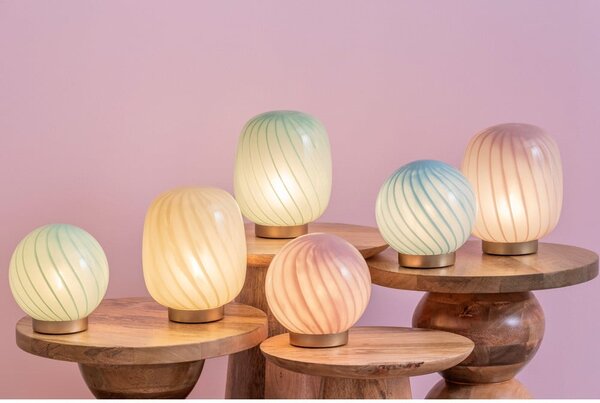 Világossárga asztali lámpa üveg búrával (magasság 20 cm) Summer Globe – Leitmotiv