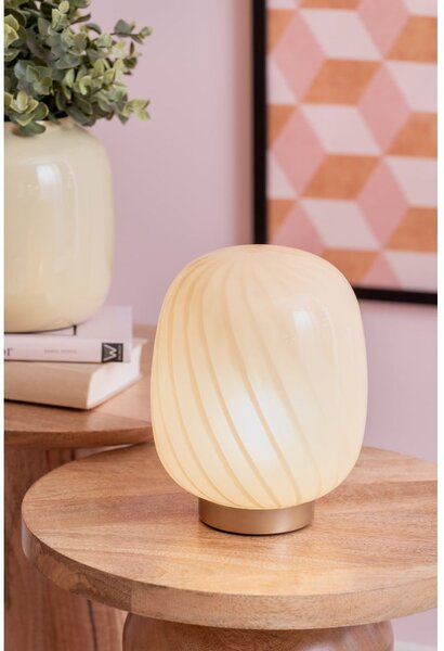 Világossárga asztali lámpa üveg búrával (magasság 20 cm) Summer Globe – Leitmotiv