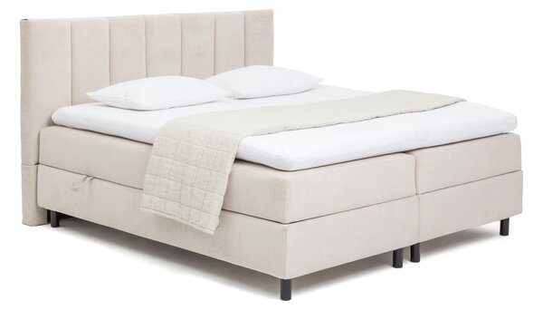 Bézs ágyneműtartós boxspring ágy 160x200 cm Elva Bold Line – Bonami Selection