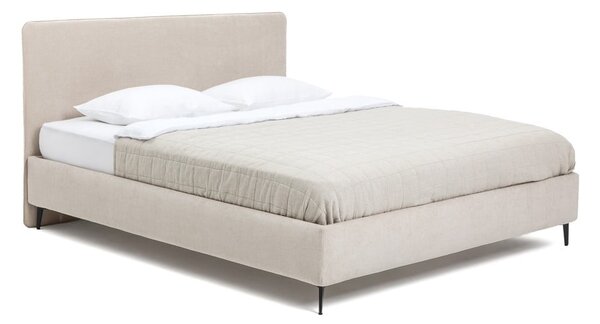 Bézs kárpitozott franciaágy ágyráccsal 160x200 cm Noira Slim – Bonami Selection