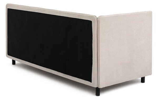 Bézs kárpitozott ágyneműtartós egyszemélyes ágy matraccal 90x200 cm Avela – Bonami Selection