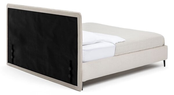 Bézs kárpitozott franciaágy ágyráccsal 160x200 cm Noira Slim – Bonami Selection