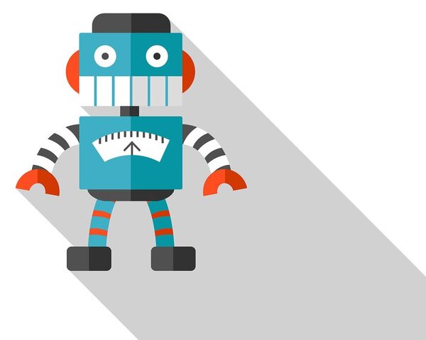 Kép kék robot fehér háttéren