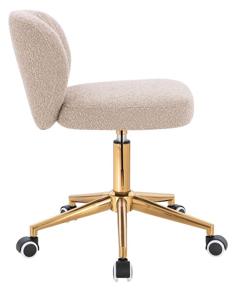 HR193K Latte modern boucle szék arany lábbal