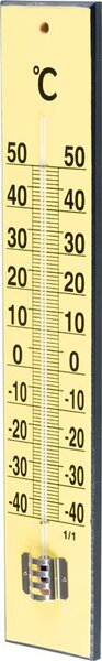 Hőmérő Strend Pro, TMM-018 Yellow Flatter, kültéri, 450x80x20 mm, fa