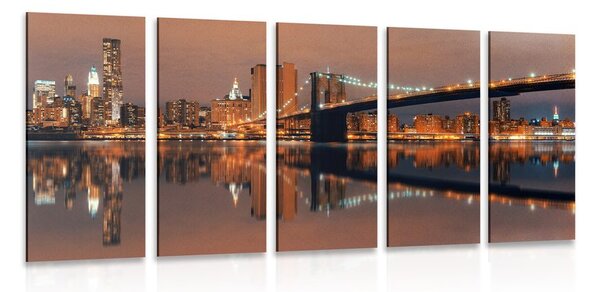 5-részes kép Manhattan tükörkép vízben