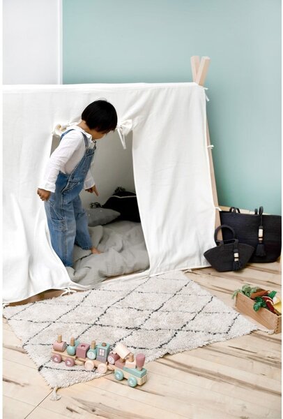 Krémszínű mosható kézi szövésű pamut szőnyeg 70x100 cm Mini Bereber – Lorena Canals
