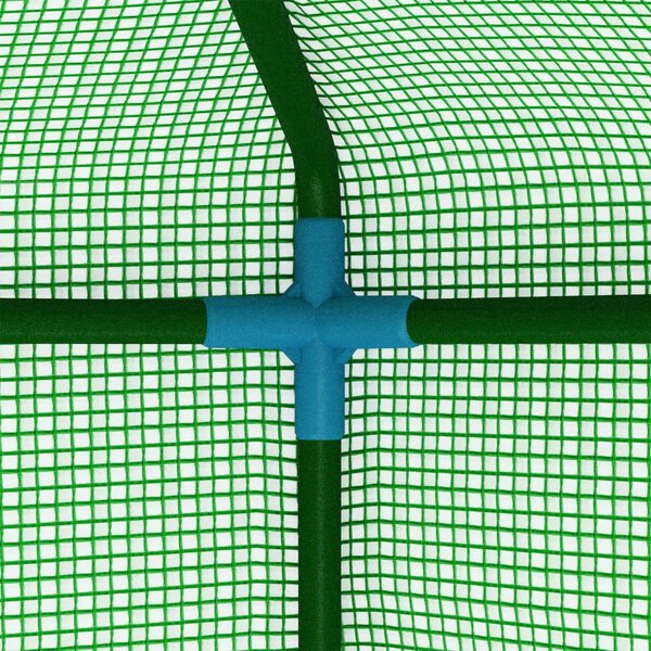 Acél melegház polcokkal 227 x 223 cm