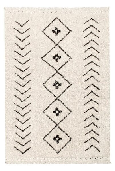 Krémszínű mosható kézi szövésű pamut szőnyeg 140x210 cm Bereber Rhombs – Lorena Canals