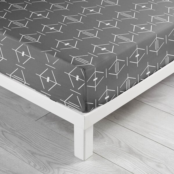 Sötétszürke gumis pamut lepedő 140x190 cm Aristide – douceur d'intérieur