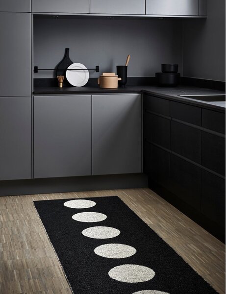 Fekete-fehér kültéri-beltéri szőnyeg 70x90 cm Vera Black – Pappelina