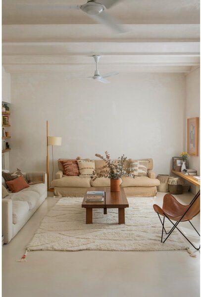Fehér mosható kézi szövésű gyapjú szőnyeg 170x240 cm Enkang Ivory – Lorena Canals