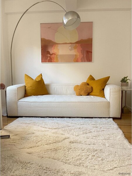 Fehér mosható kézi szövésű gyapjú szőnyeg 170x240 cm Enkang Ivory – Lorena Canals