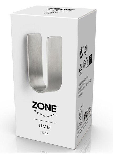 Matt ezüstszínű fali fém akasztó Ume – Zone