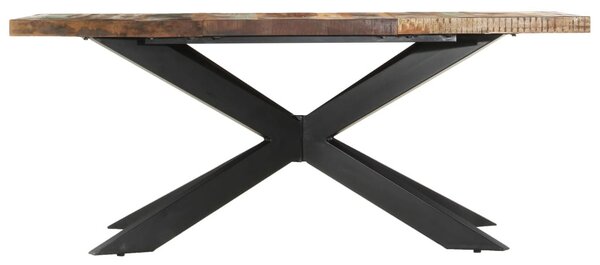 Tömör újrahasznosított fa étkezőasztal 180 x 90 x 76 cm