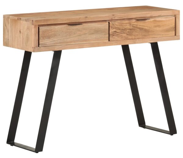 Természetes szélű tömör akácfa tálalóasztal 100 x 35 x 76 cm