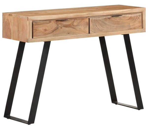 Természetes szélű tömör akácfa tálalóasztal 100 x 35 x 76 cm