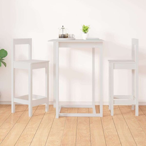 VidaXL 2 db fehér tömör fenyőfa bárszék 40 x 41,5 x 112 cm
