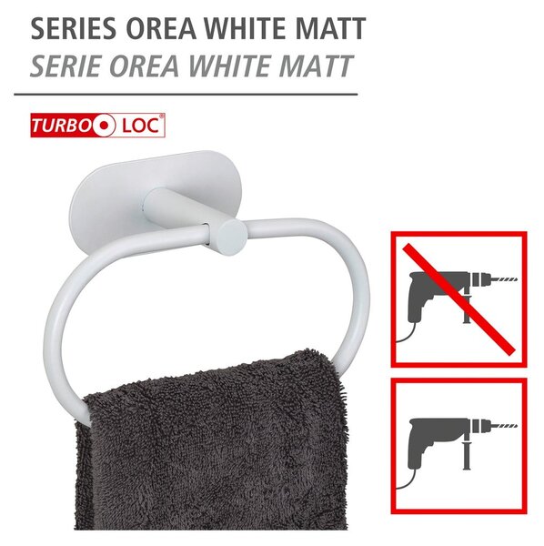 Fehér öntapadós rozsdamentes acél törölközőtartó Orea – Wenko
