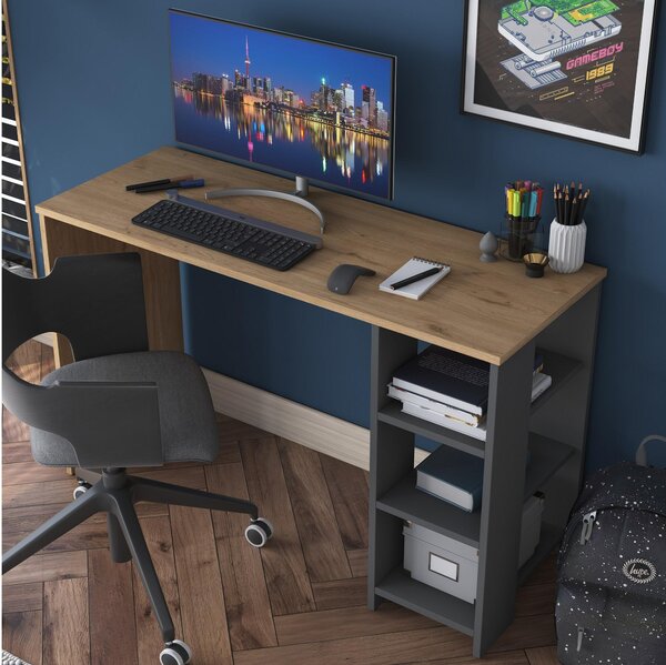 PC asztal Sikine 1 (dió + antracit)