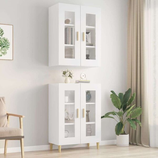VidaXL magasfényű fehér függő faliszekrény 69,5 x 34 x 90 cm