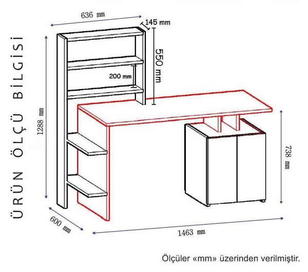 PC asztal Menile 2 (dió + antracit)