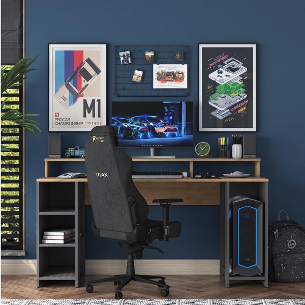 PC asztal Sikine 4 (dió + antracit)