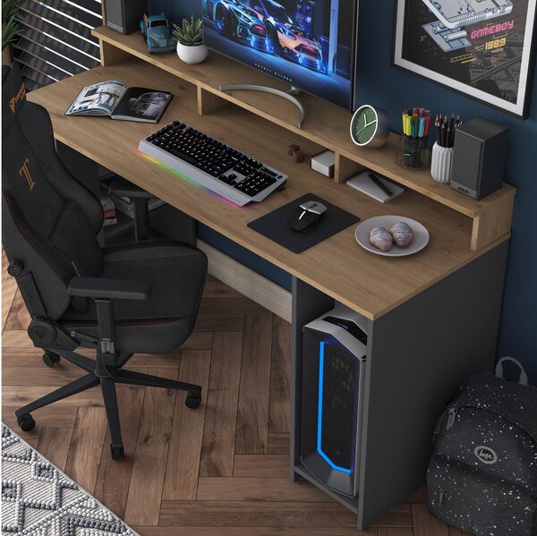 PC asztal Sikine 4 (dió + antracit)