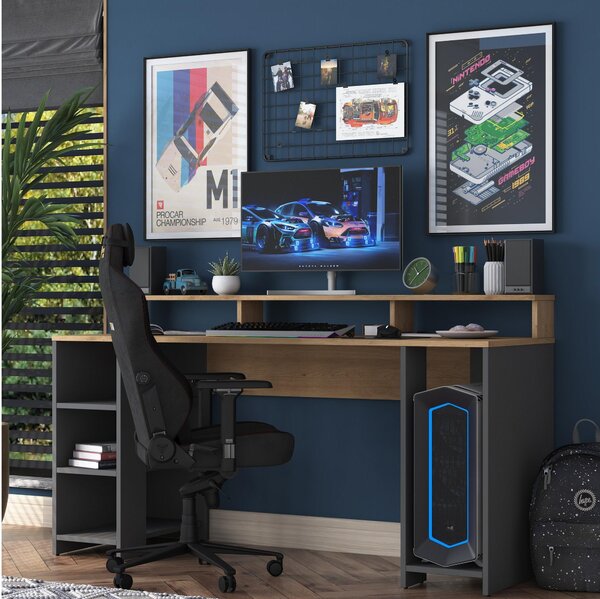 PC asztal Sikine 4 (dió + antracit)