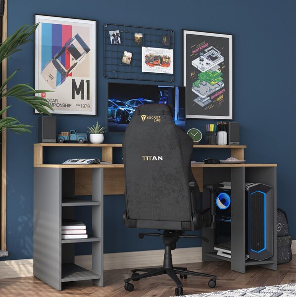 PC asztal Sikine 4 (dió + antracit)