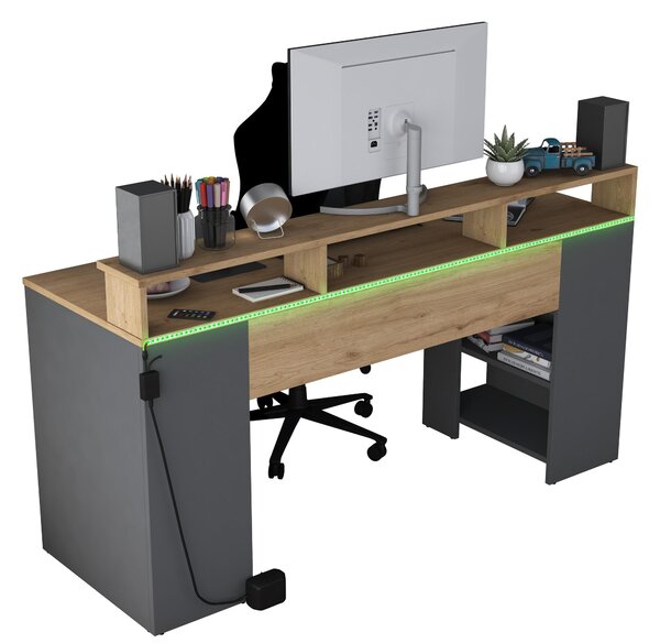 PC asztal Sikine 5 (dió + antracit)
