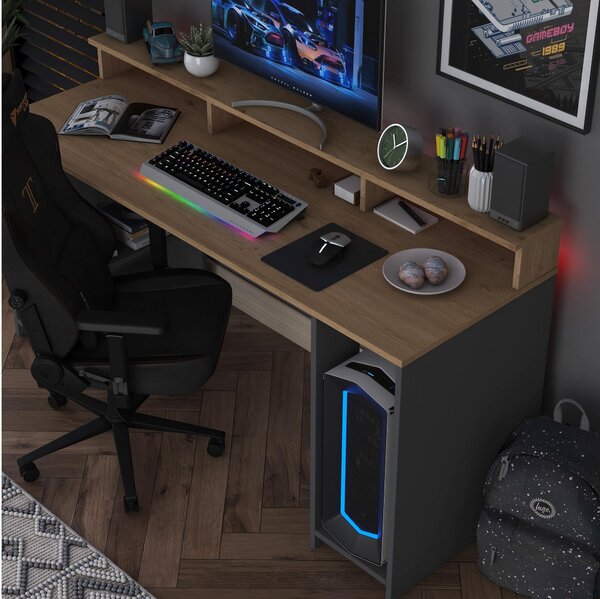 PC asztal Sikine 5 (dió + antracit)