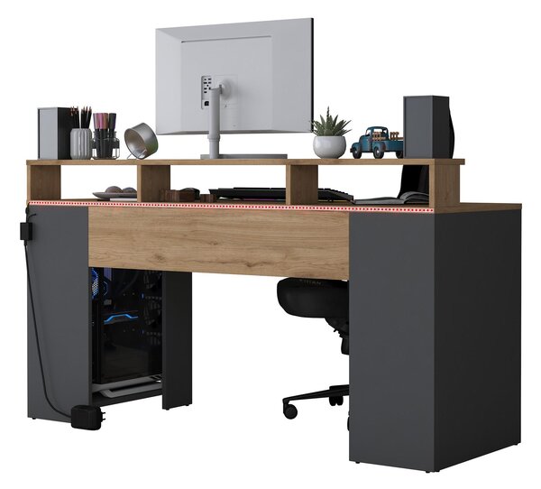 PC asztal Sikine 5 (dió + antracit)