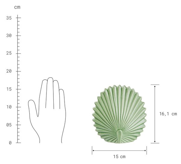 LEAF mini váza, világoszöld 16cm