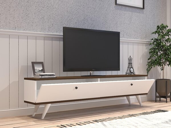 TV asztal/szekrény Tamoku (fehér + dió)