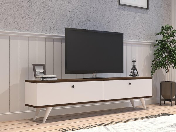 TV asztal/szekrény Tamoku (fehér + dió)