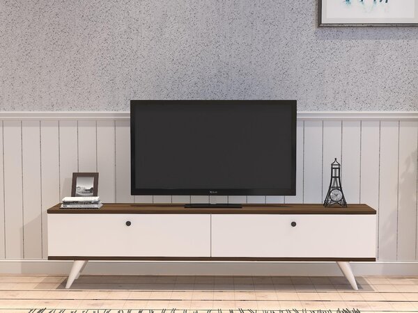TV asztal/szekrény Tamoku (fehér + dió)