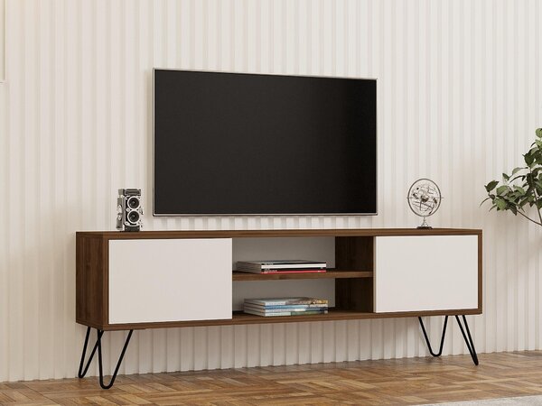 TV asztal/szekrény Donoko (dió + fehér)